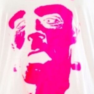White and Pink Frankenstein Graphic Shirt